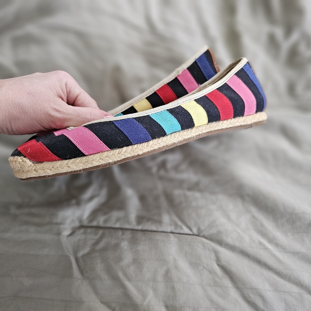Kate Spade Espadrille Colorful Striped Women's Flats - Picture 8 of 8